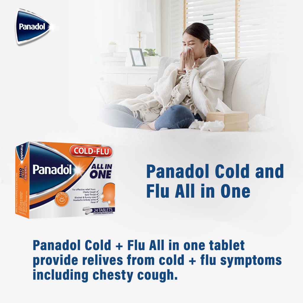 Panadol Cold & Flu All In One Tablets For Cough, Cold & Flu Symptoms ...